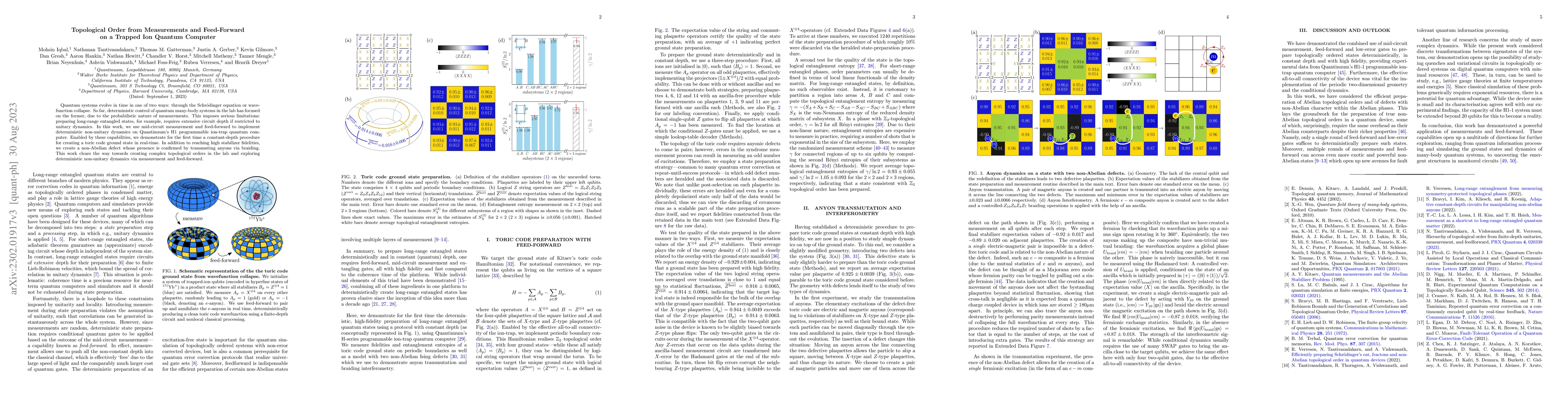 Thumbnail for Topological Order from Measurements and Feed-Forward on a Trapped Ion
  Quantum Computer
