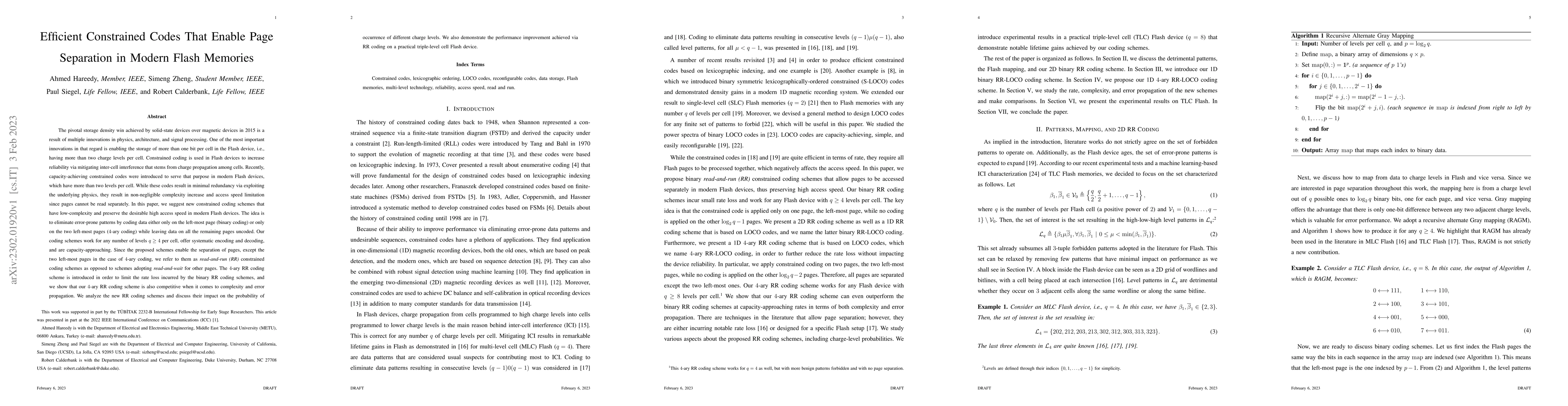 Thumbnail for Efficient Constrained Codes That Enable Page Separation in Modern Flash
  Memories
