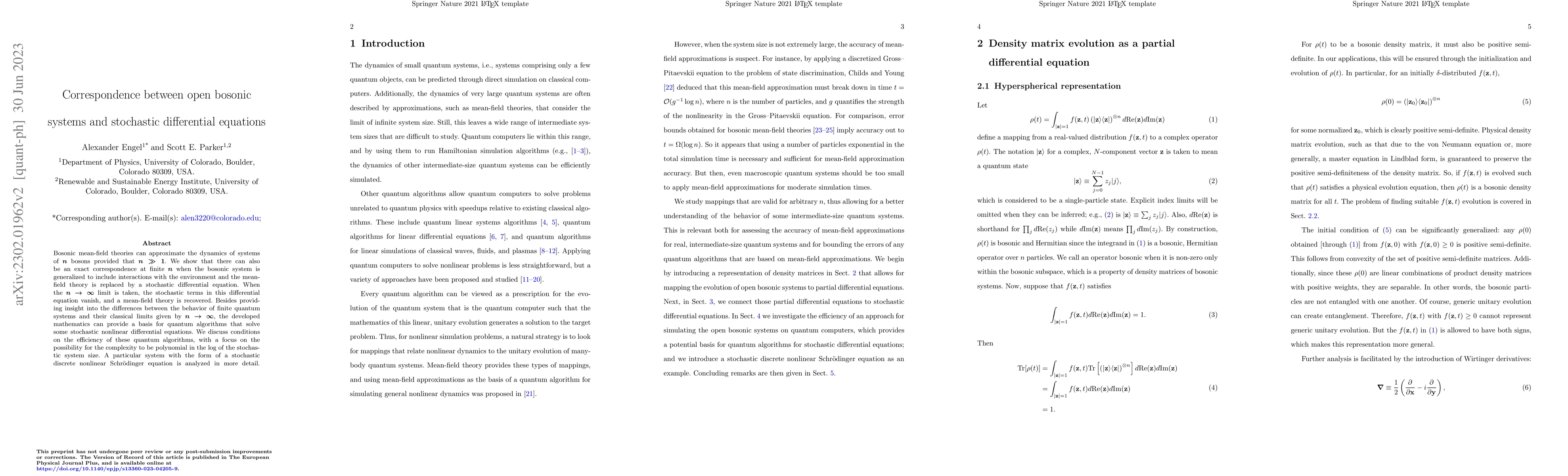 Thumbnail for Correspondence between open bosonic systems and stochastic differential
  equations