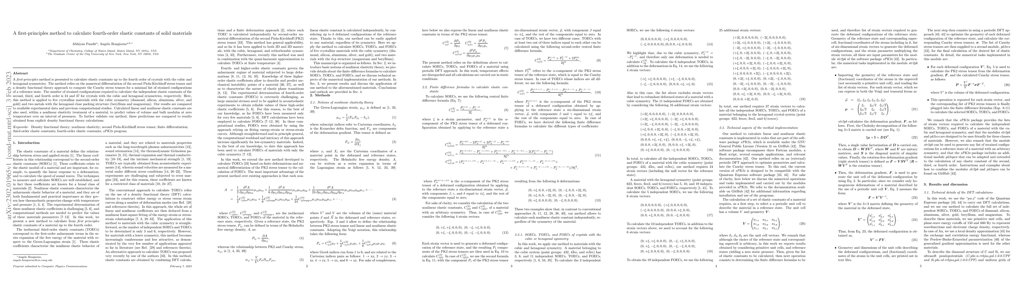 Thumbnail for A first-principles method to calculate fourth-order elastic constants of
  solid materials
