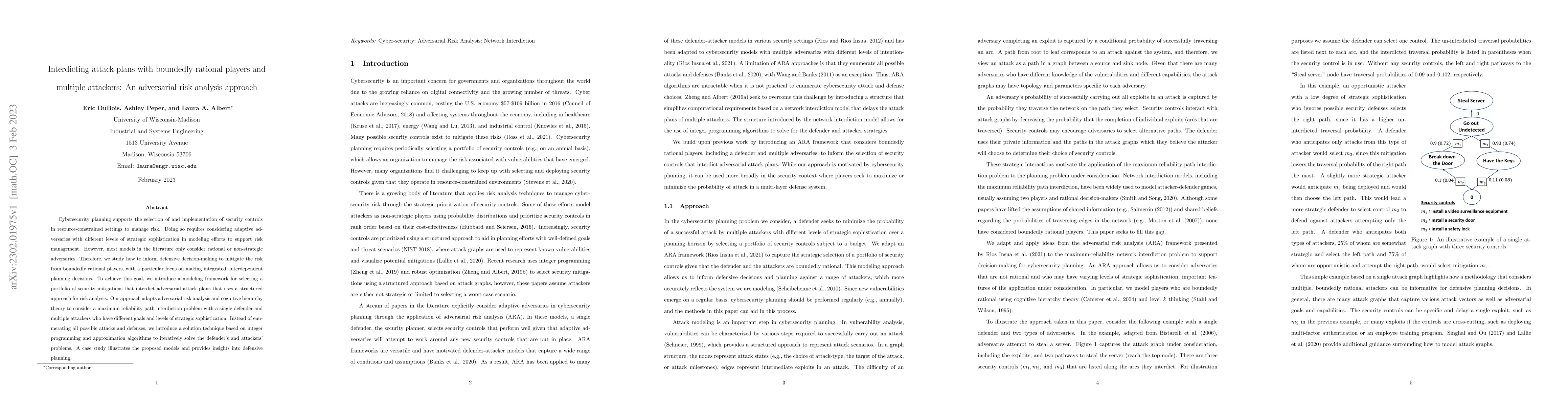 Thumbnail for Interdicting attack plans with boundedly-rational players and multiple
  attackers: An adversarial risk analysis approach