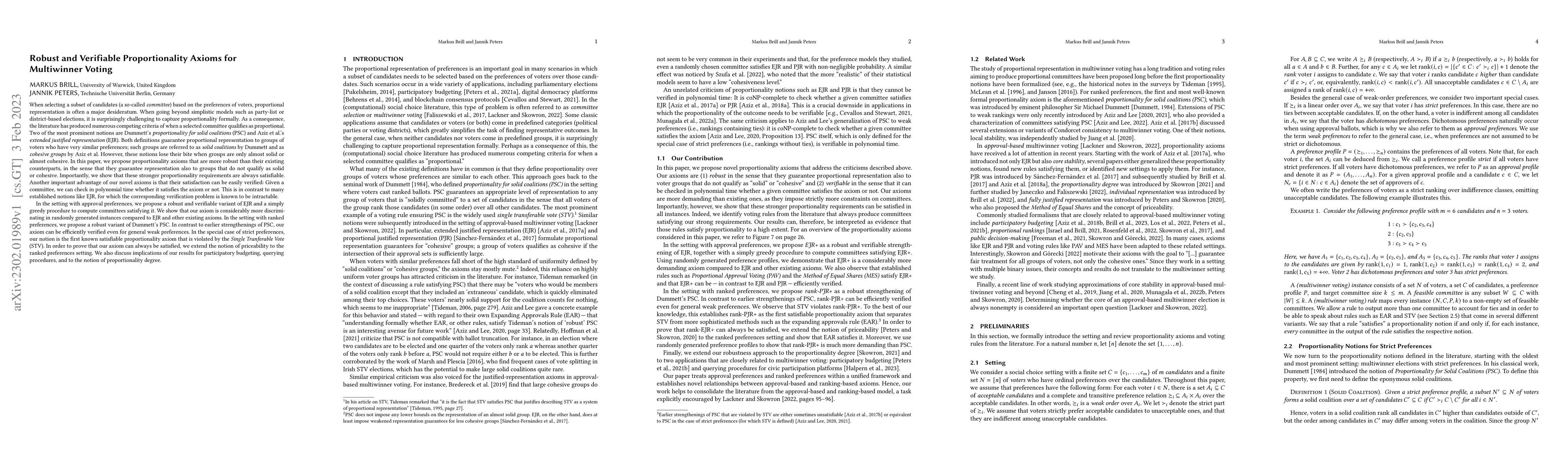 Thumbnail for Robust and Verifiable Proportionality Axioms for Multiwinner Voting