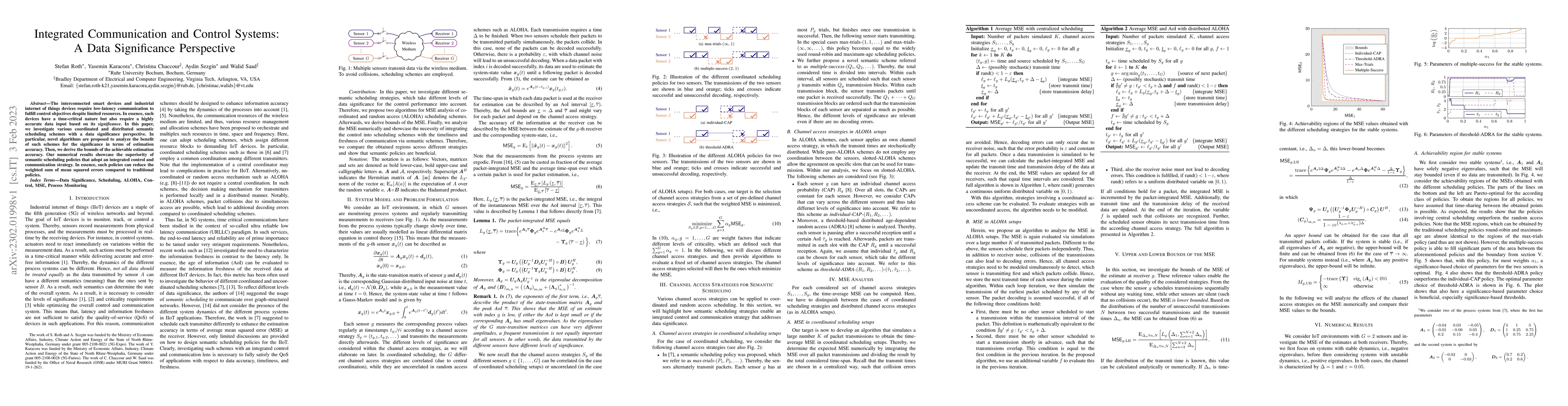 Thumbnail for Integrated Communication and Control Systems: A Data Significance
  Perspective