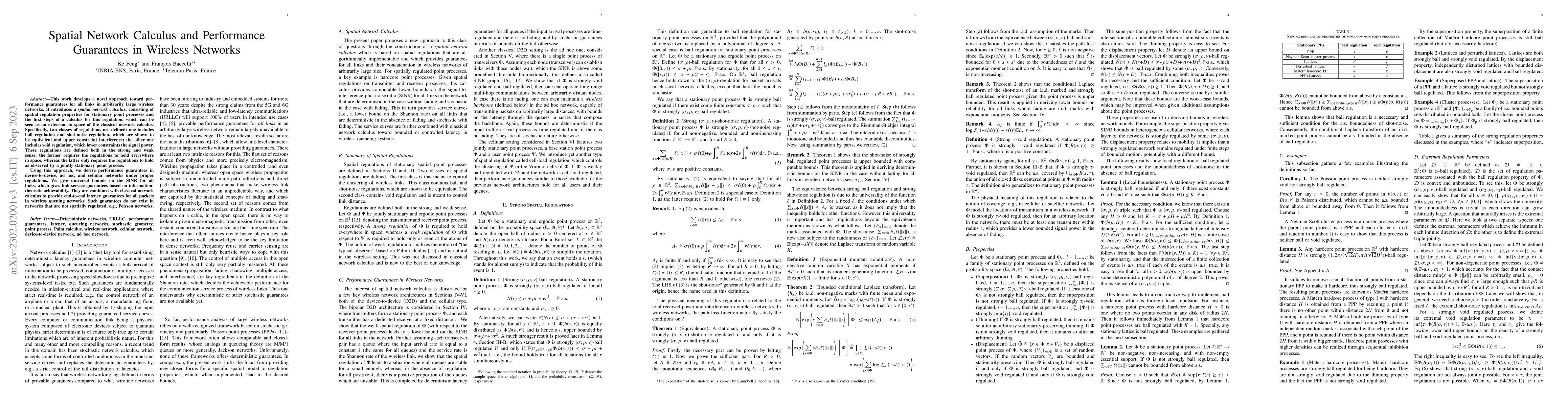 Thumbnail for Spatial Network Calculus and Performance Guarantees in Wireless Networks