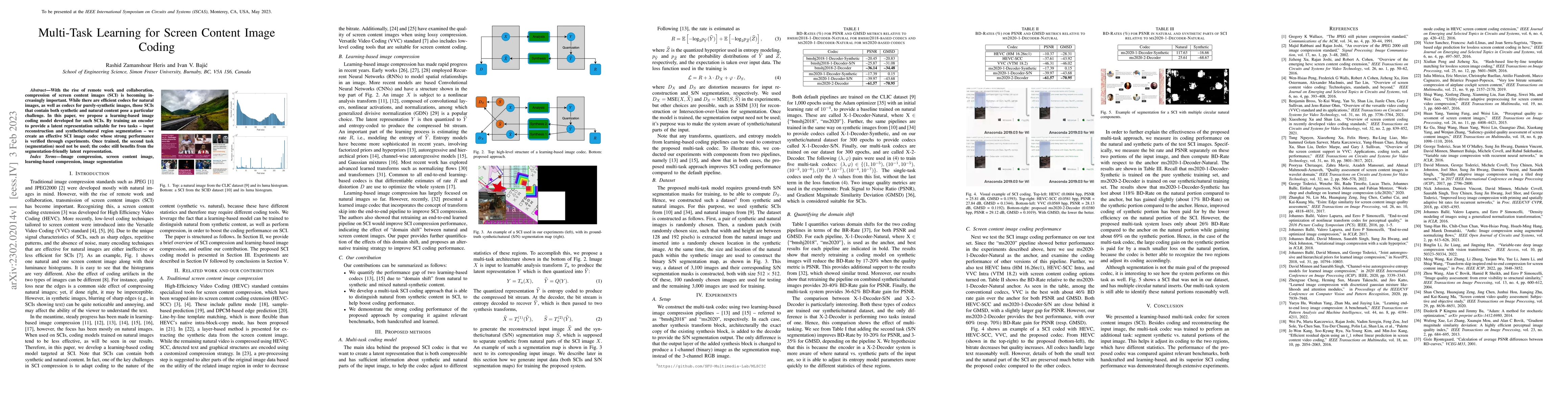 Thumbnail for Multi-Task Learning for Screen Content Image Coding