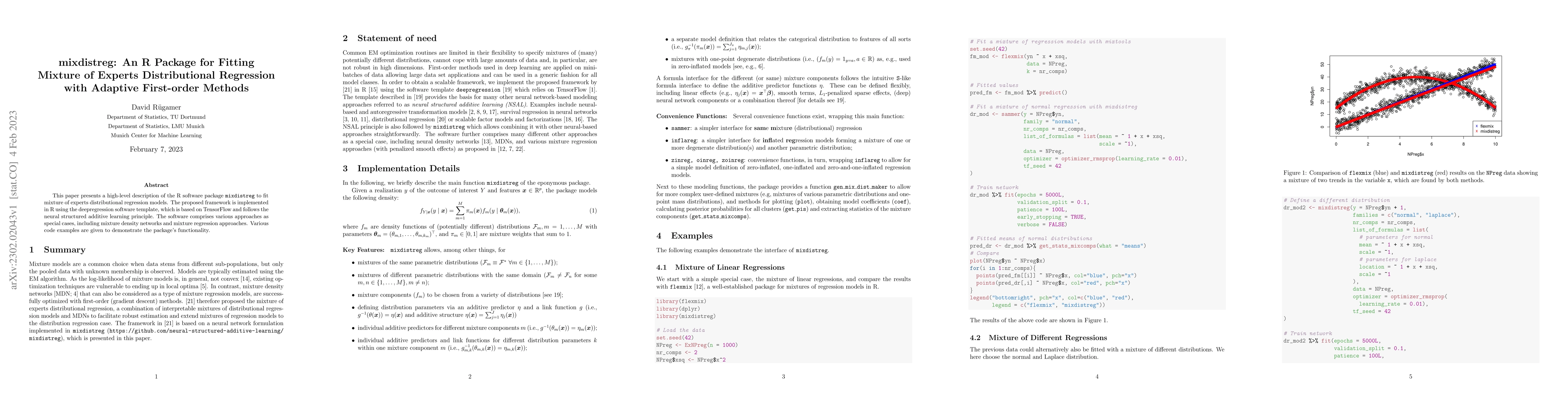 Thumbnail for mixdistreg: An R Package for Fitting Mixture of Experts Distributional
  Regression with Adaptive First-order Methods
