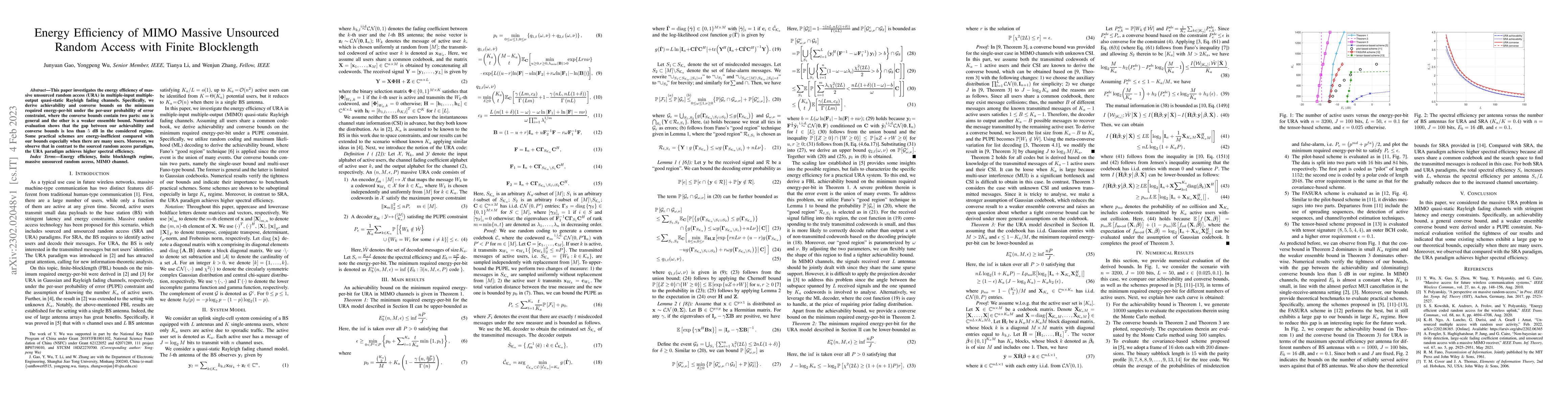 Thumbnail for Energy Efficiency of MIMO Massive Unsourced Random Access with Finite
  Blocklength