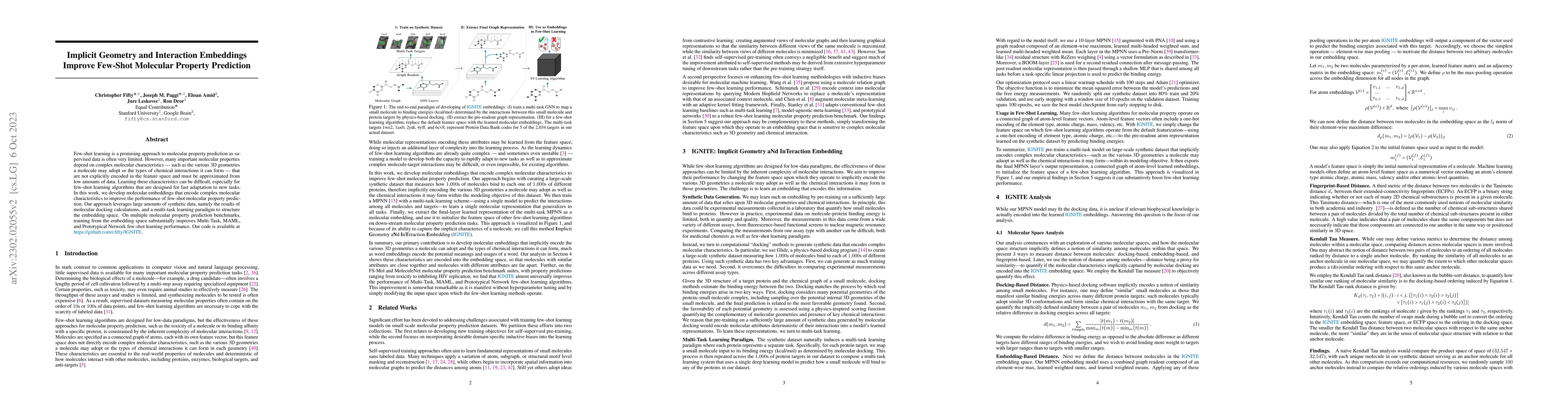Thumbnail for Implicit Geometry and Interaction Embeddings Improve Few-Shot Molecular
  Property Prediction