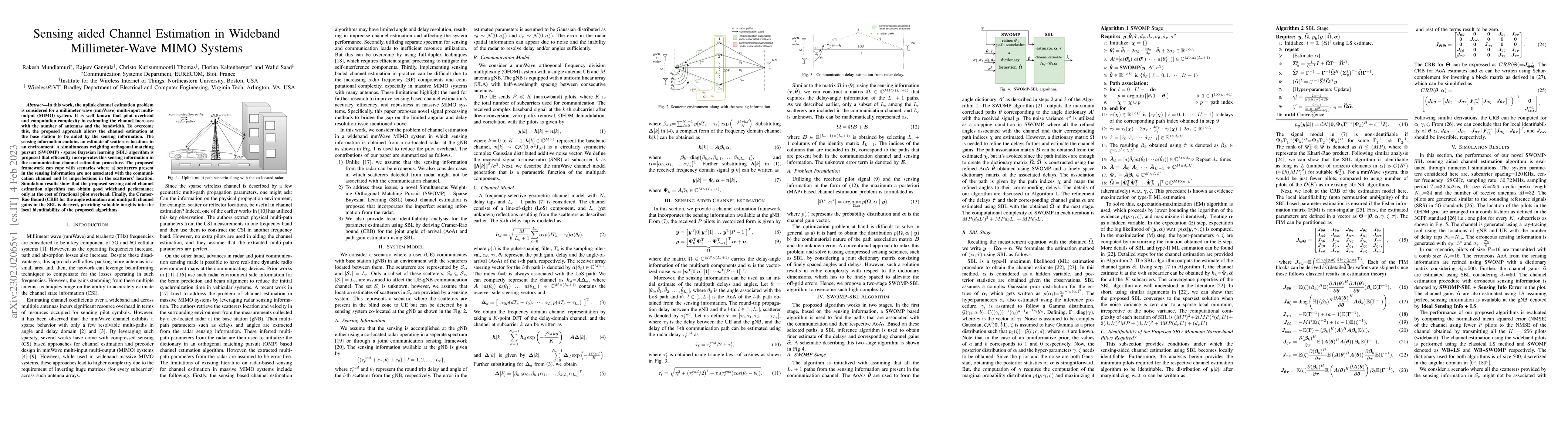 Thumbnail for Sensing aided Channel Estimation in Wideband Millimeter-Wave MIMO
  Systems