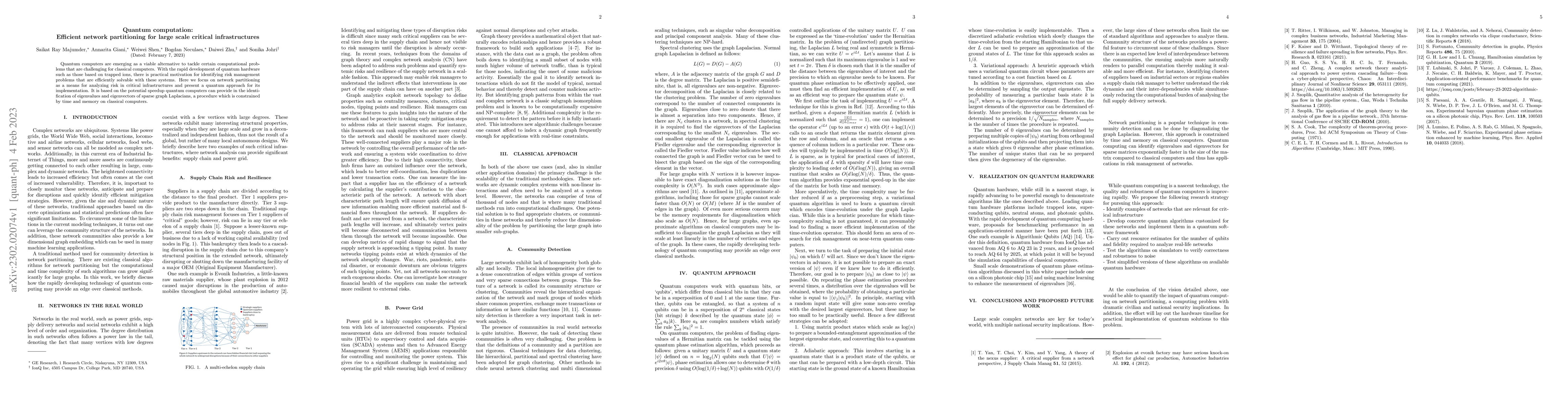 Thumbnail for Quantum computation: Efficient network partitioning for large scale
  critical infrastructures