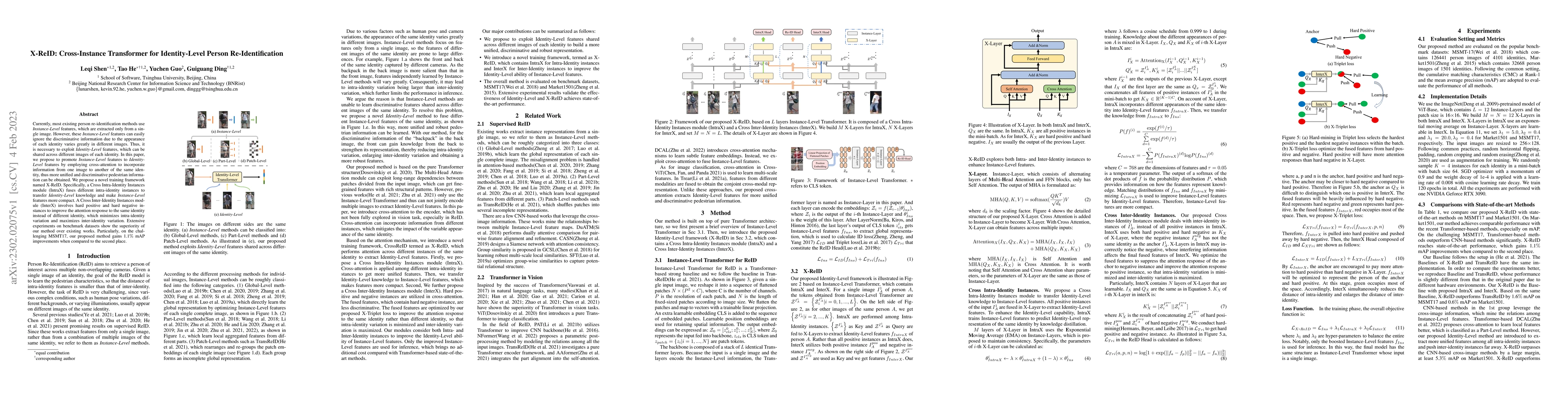 Thumbnail for X-ReID: Cross-Instance Transformer for Identity-Level Person
  Re-Identification