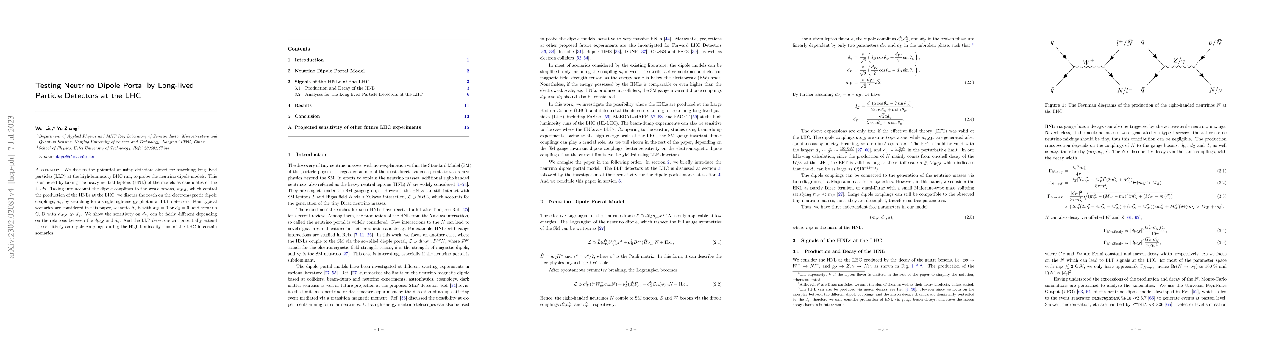 Thumbnail for Testing Neutrino Dipole Portal by Long-lived Particle Detectors at the
  LHC