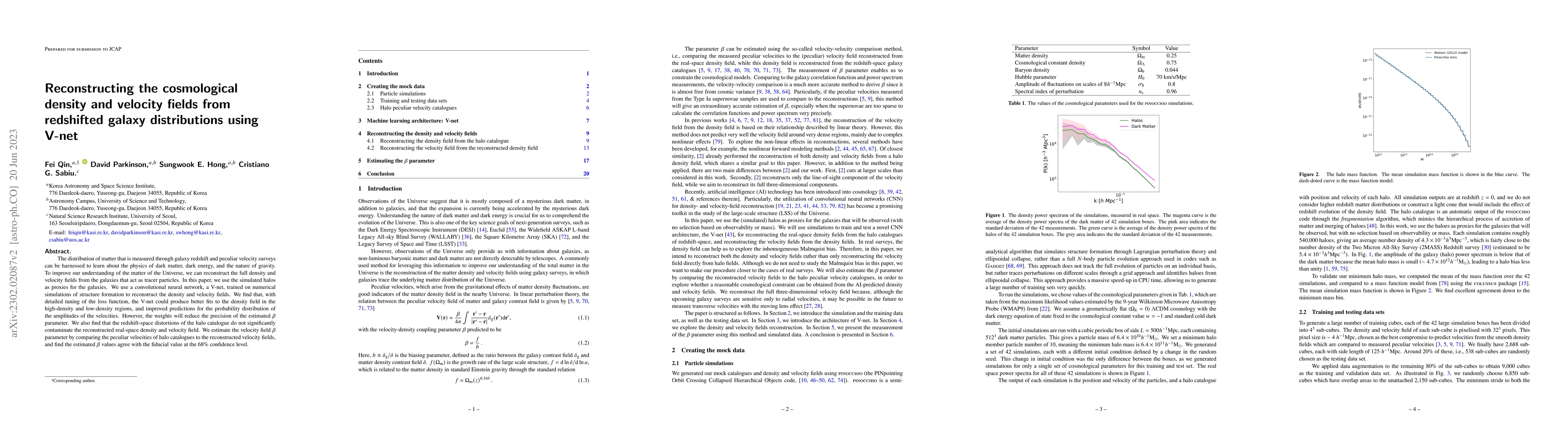 Thumbnail for Reconstructing the cosmological density and velocity fields from
  redshifted galaxy distributions using V-net