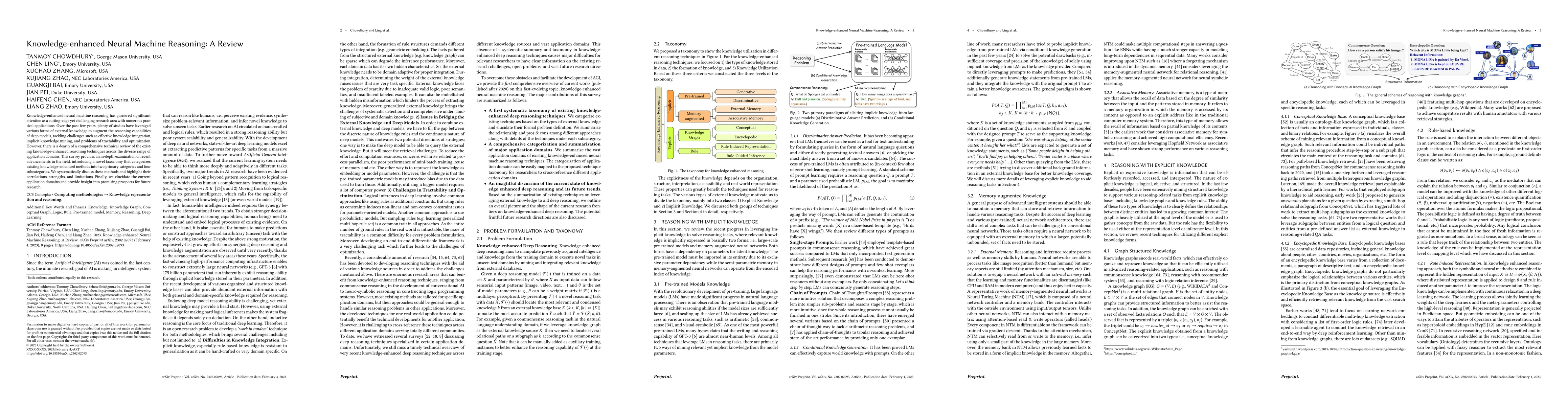 Thumbnail for Knowledge-enhanced Neural Machine Reasoning: A Review