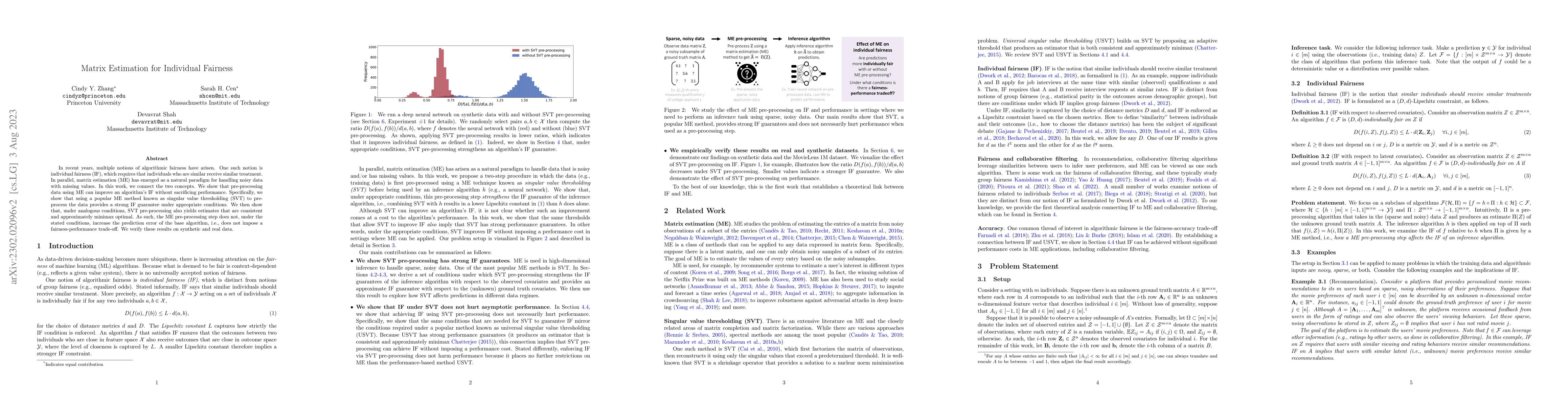 Thumbnail for Matrix Estimation for Individual Fairness