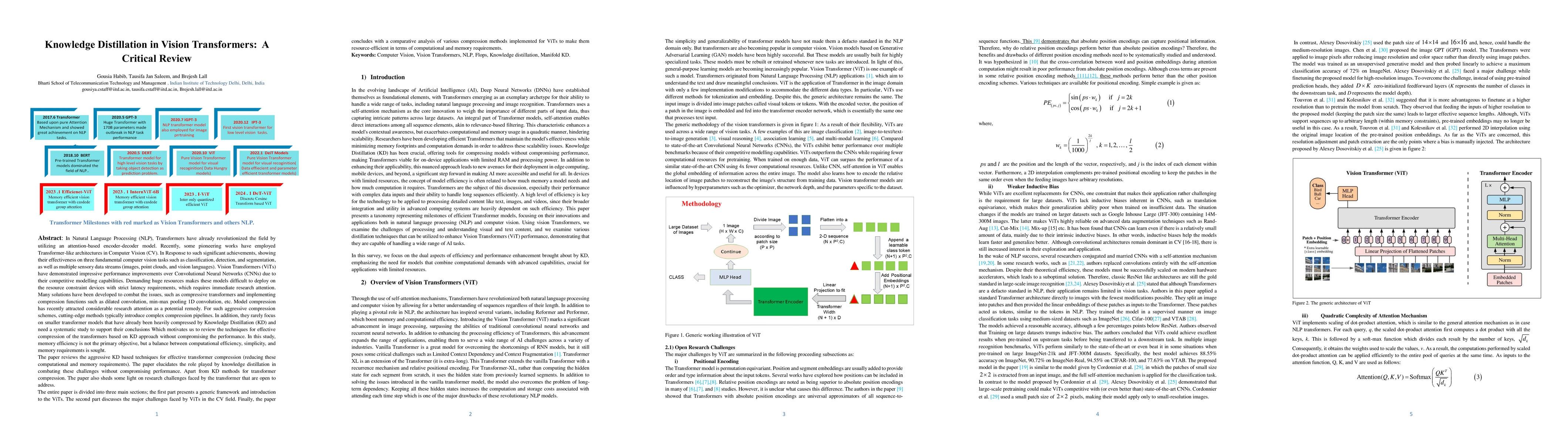 Thumbnail for Knowledge Distillation in Vision Transformers: A Critical Review