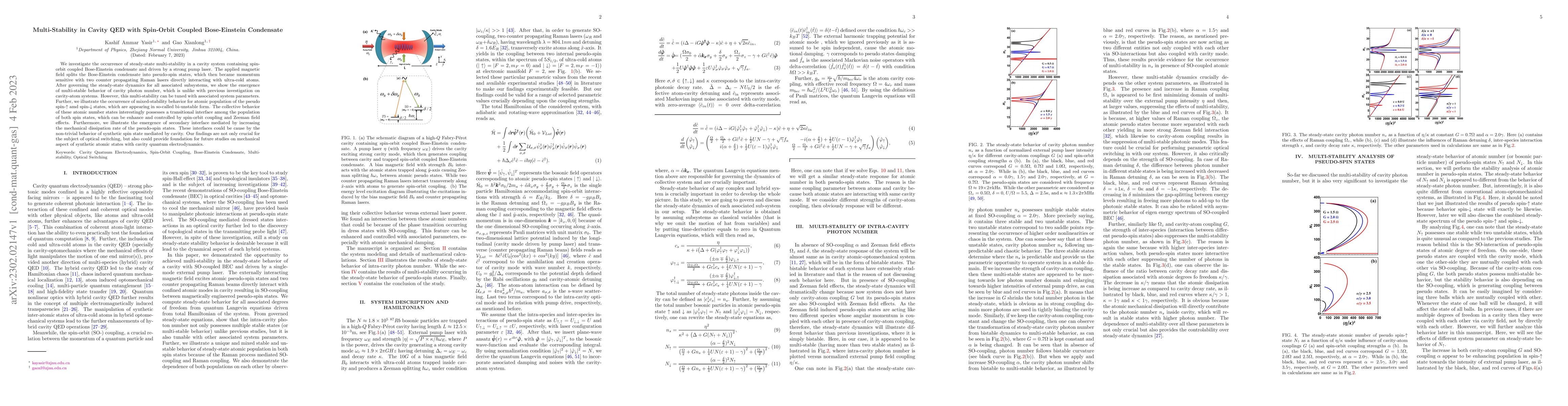 Thumbnail for Multi-Stability in Cavity QED with Spin-Orbit Coupled Bose-Einstein
  Condensate