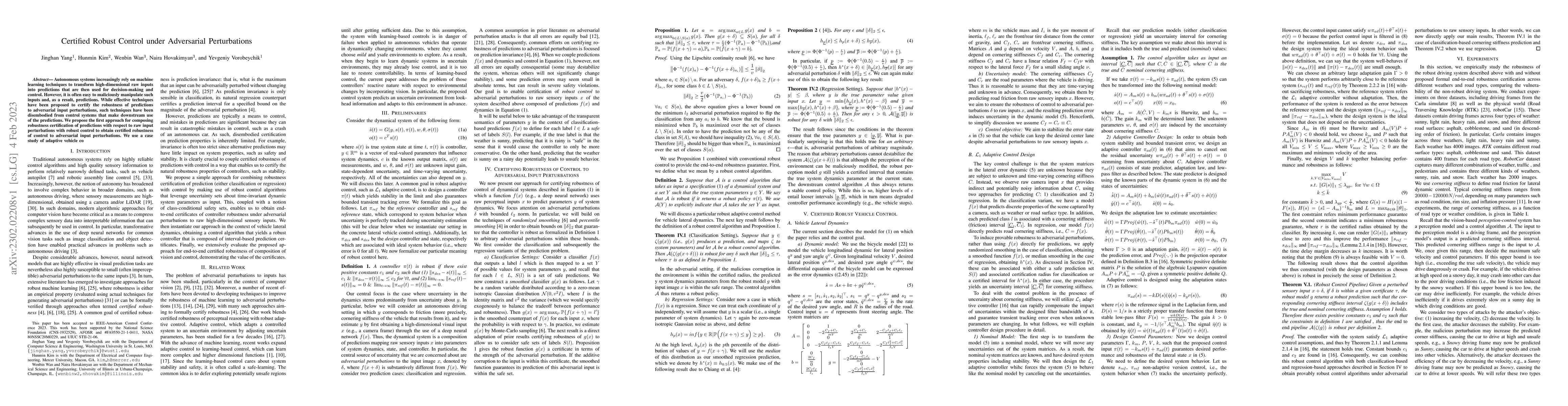 Thumbnail for Certified Robust Control under Adversarial Perturbations