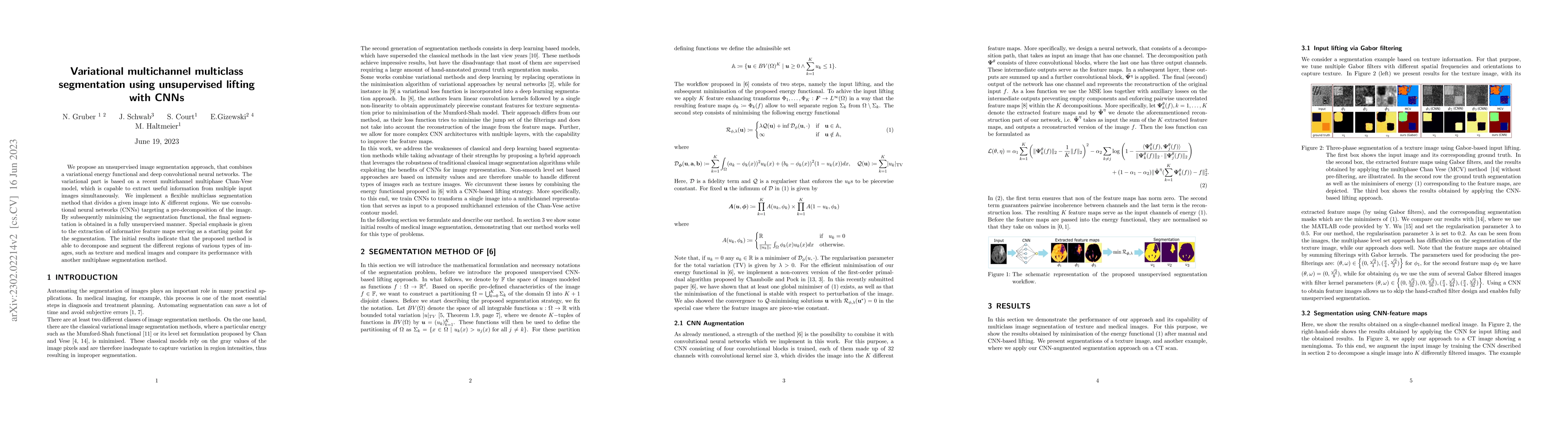 Thumbnail for Variational multichannel multiclass segmentation using unsupervised
  lifting with CNNs