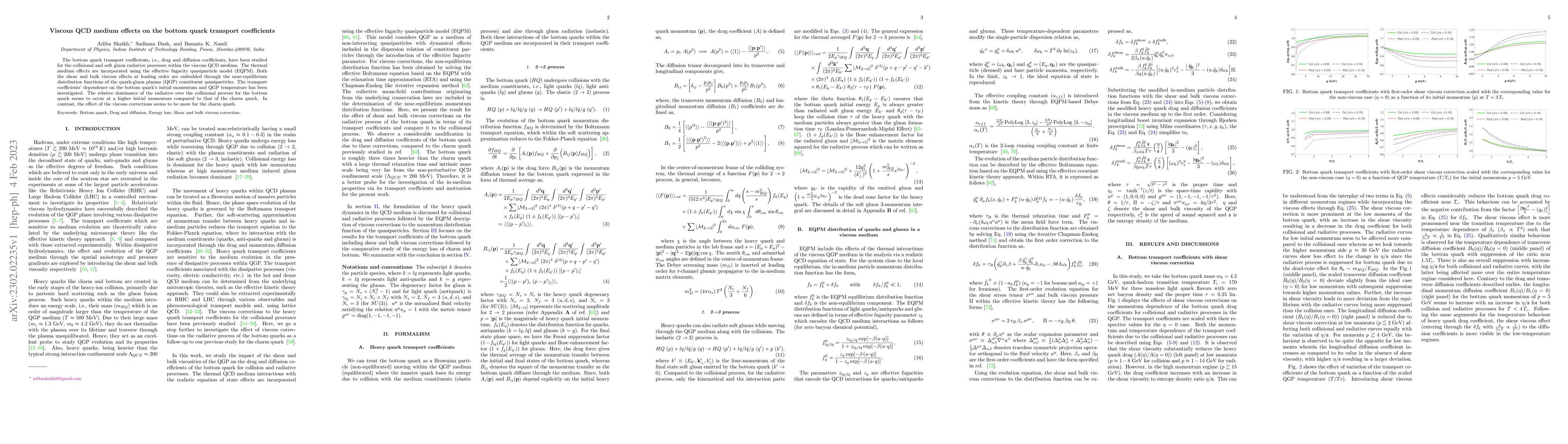 Thumbnail for Viscous QCD medium effects on the bottom quark transport coefficients