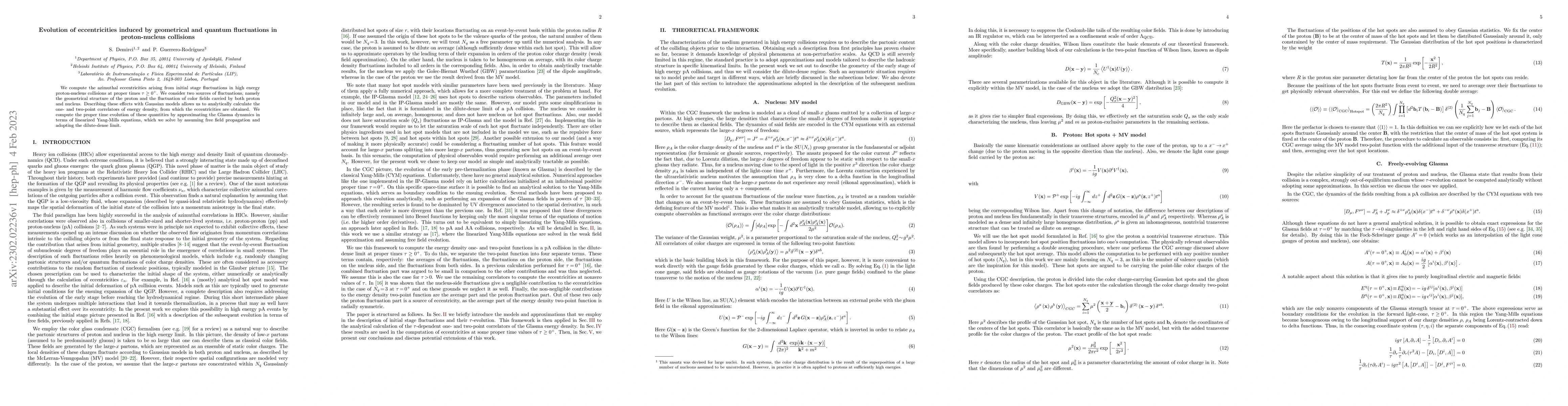 Thumbnail for Evolution of eccentricities induced by geometrical and quantum
  fluctuations in proton-nucleus collisions