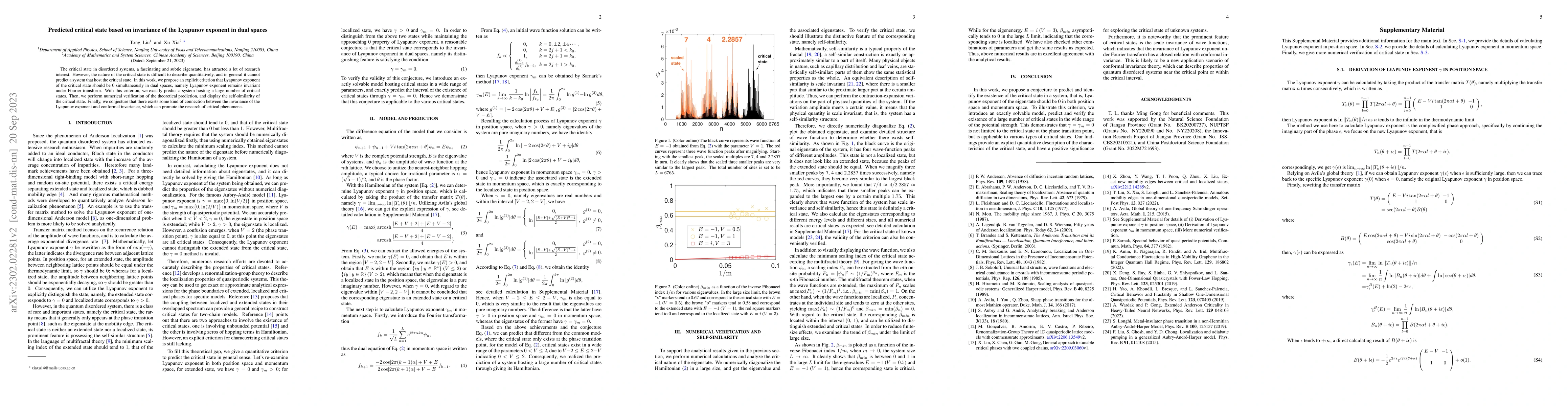Thumbnail for How to predict critical state: Invariance of Lyapunov exponent in dual
  spaces