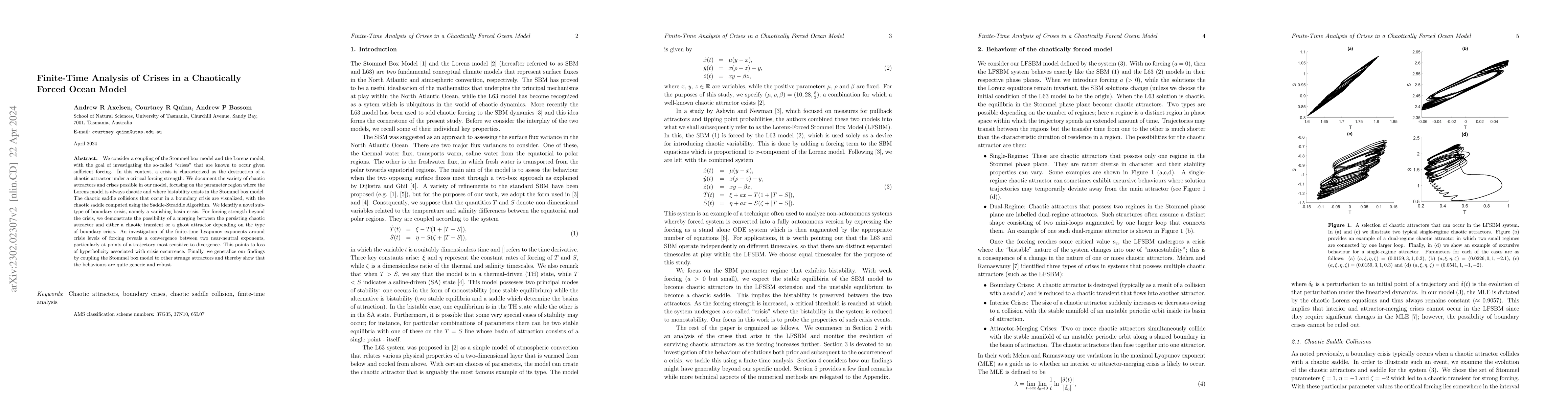 Thumbnail for Finite-Time Analysis of Crises in a Chaotically Forced Ocean Model