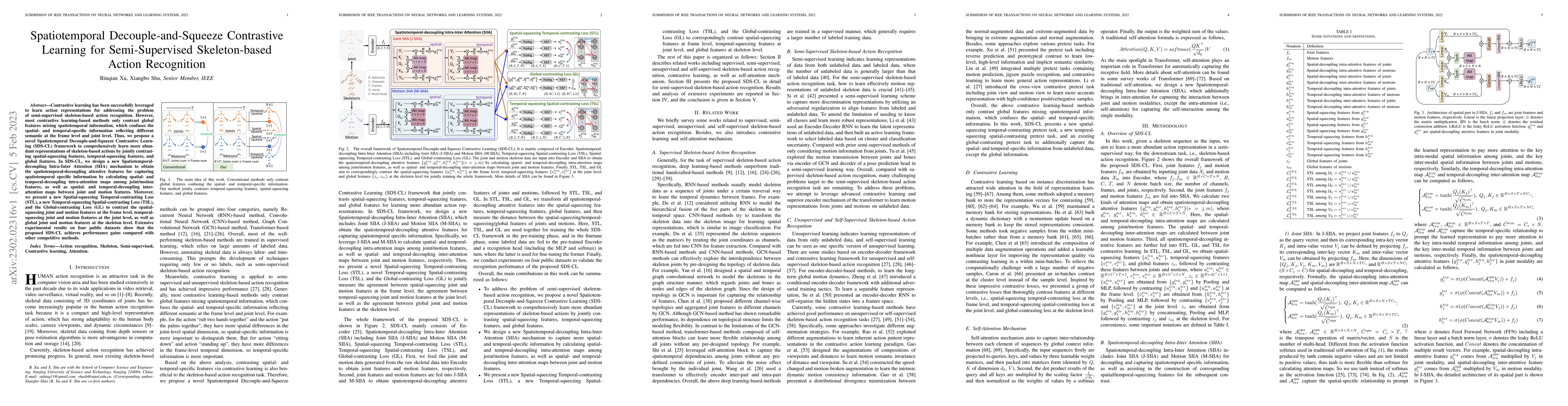 Thumbnail for Spatiotemporal Decouple-and-Squeeze Contrastive Learning for
  Semi-Supervised Skeleton-based Action Recognition