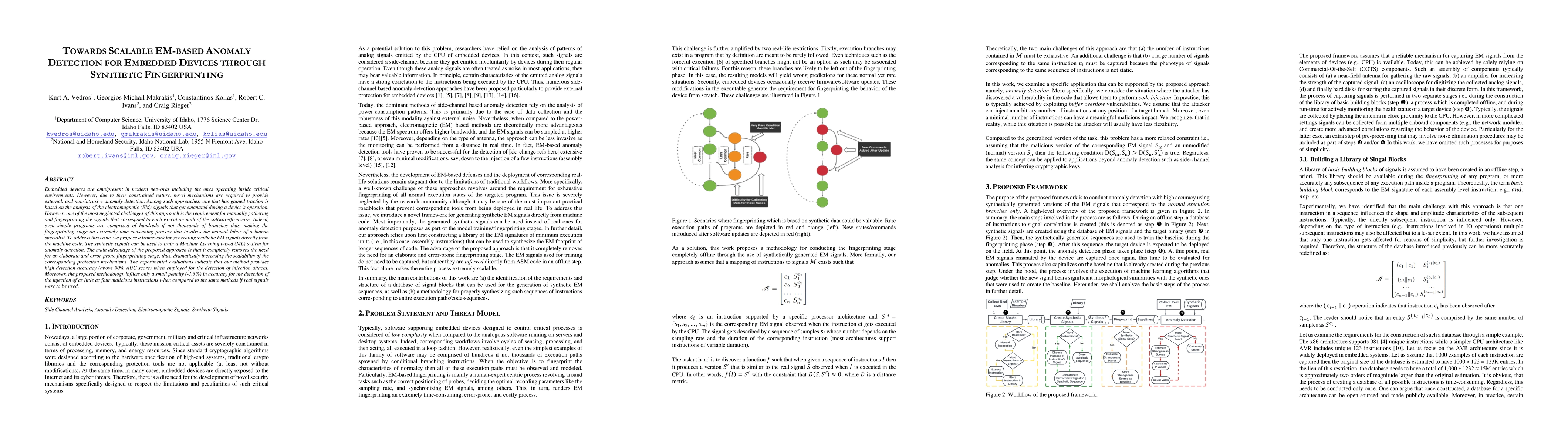 Thumbnail for Towards Scalable EM-based Anomaly Detection For Embedded Devices Through
  Synthetic Fingerprinting