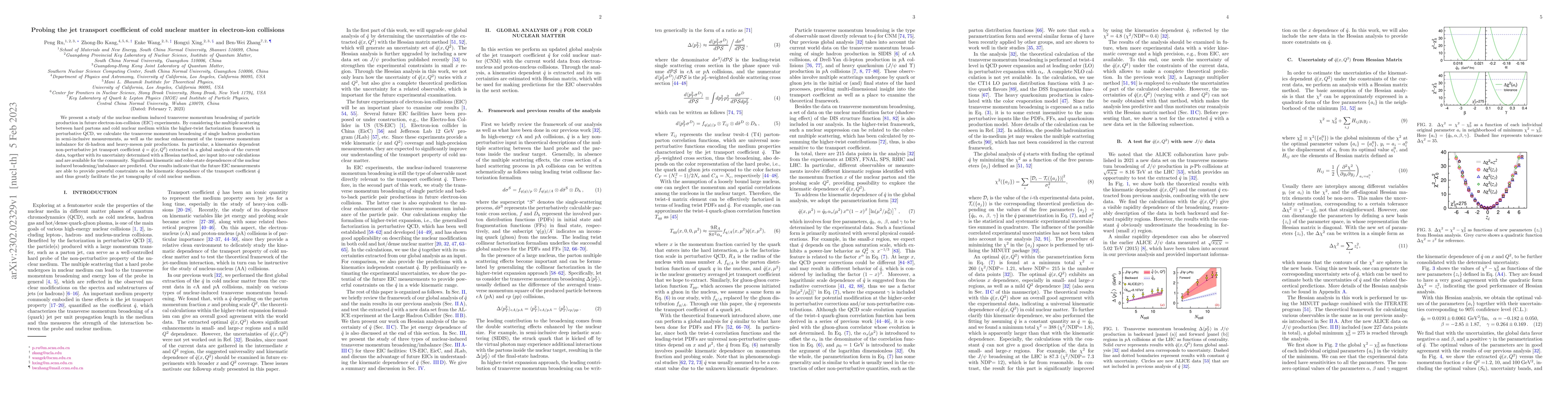 Thumbnail for Probing the jet transport coefficient of cold nuclear matter in
  electron-ion collisions