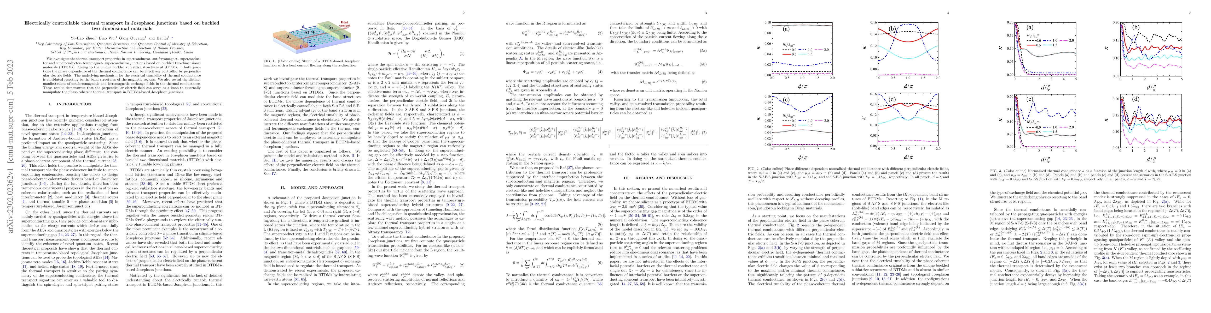 Thumbnail for Electrically controllable thermal transport in Josephson junctions based
  on buckled two-dimensional materials