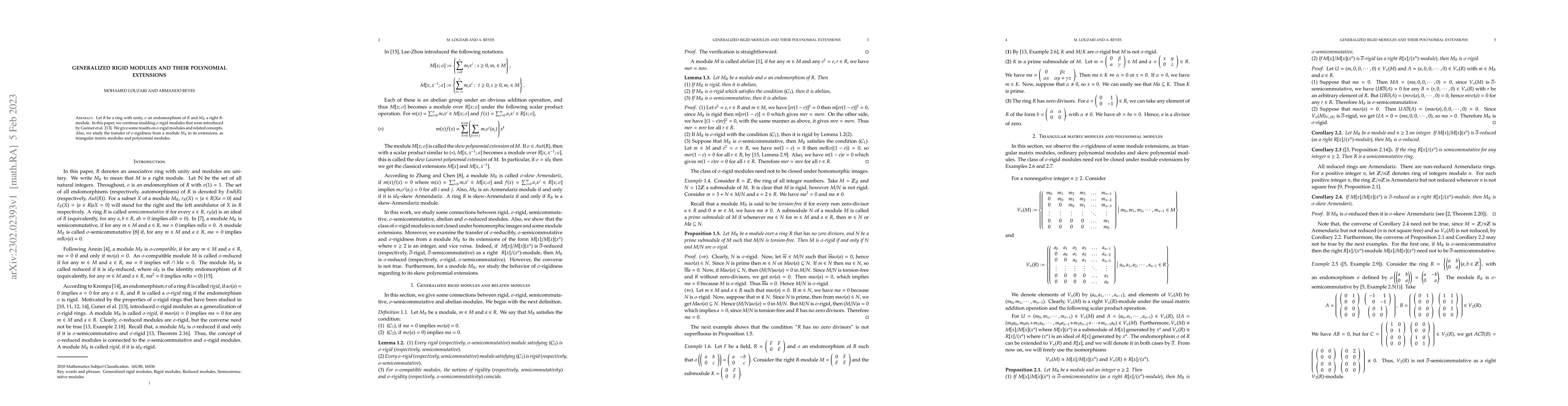 Thumbnail for Generalized rigid modules and their polynomial extensions