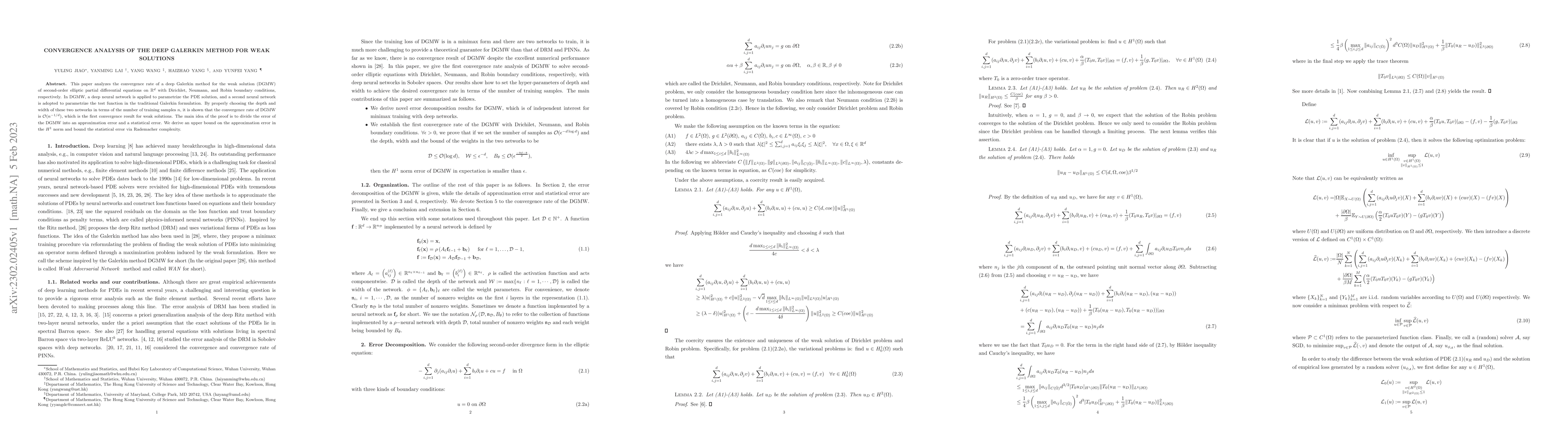 Thumbnail for Convergence Analysis of the Deep Galerkin Method for Weak Solutions
