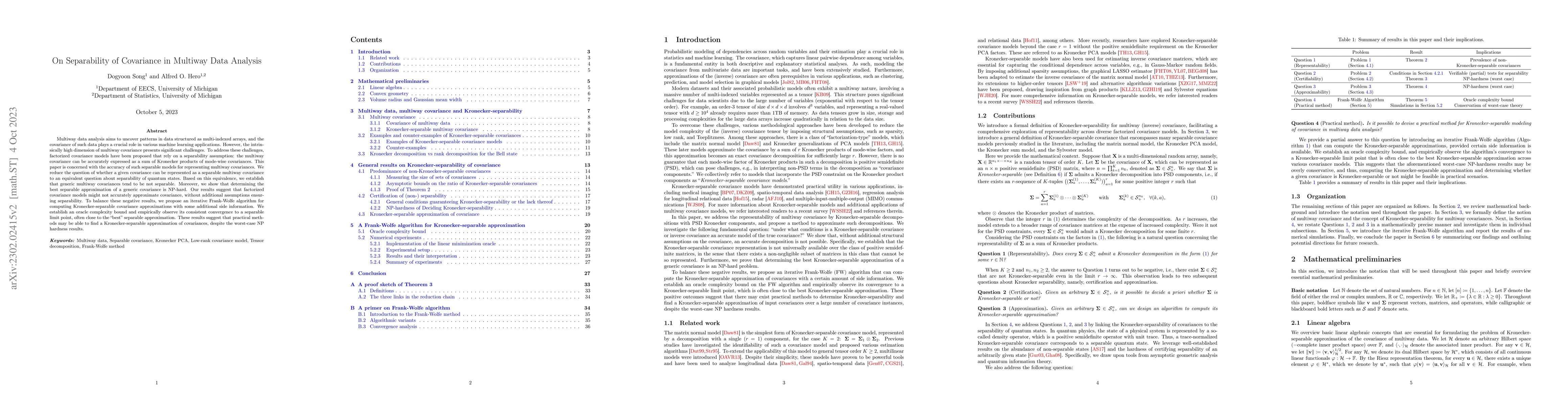 Thumbnail for On Separability of Covariance in Multiway Data Analysis