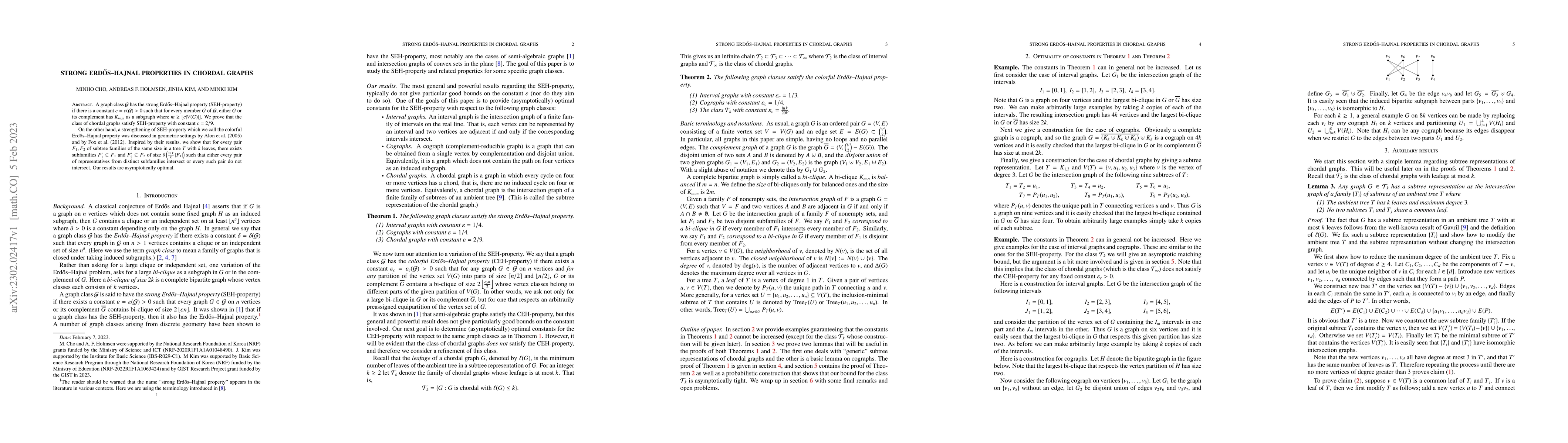Thumbnail for Strong Erd\H{o}s-Hajnal properties in chordal graphs