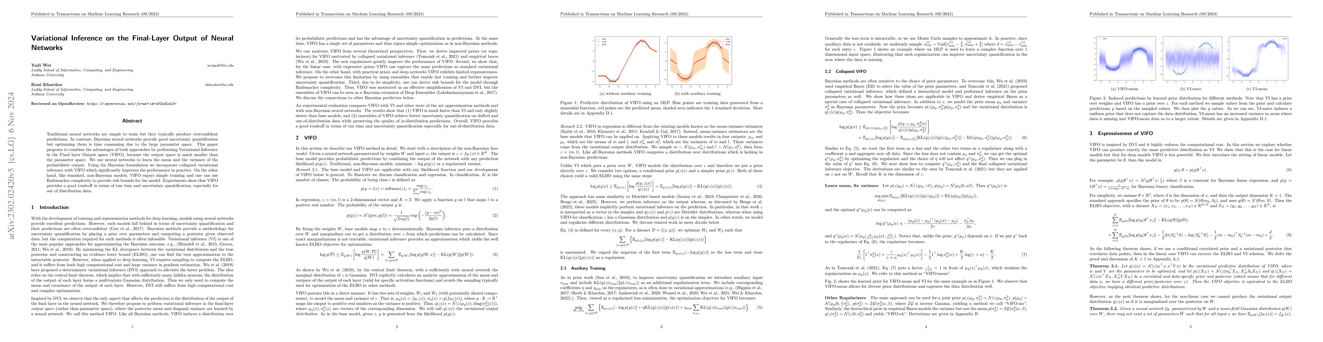 Thumbnail for Variational Inference on the Final-Layer Output of Neural Networks