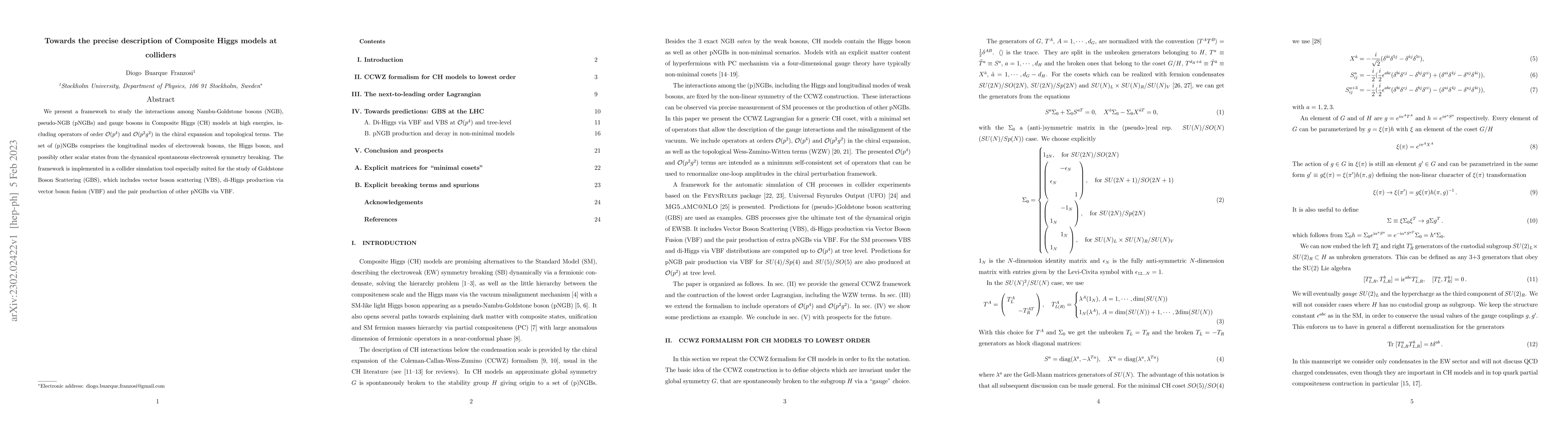 Thumbnail for Towards the precise description of Composite Higgs models at colliders
