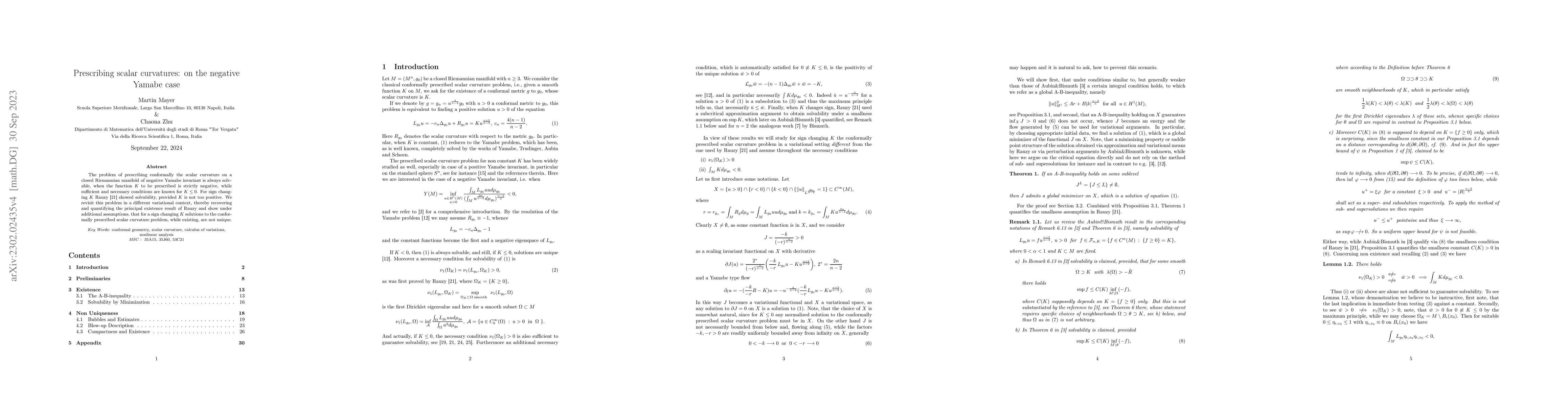 Thumbnail for Prescribing scalar curvatures: on the negative Yamabe case