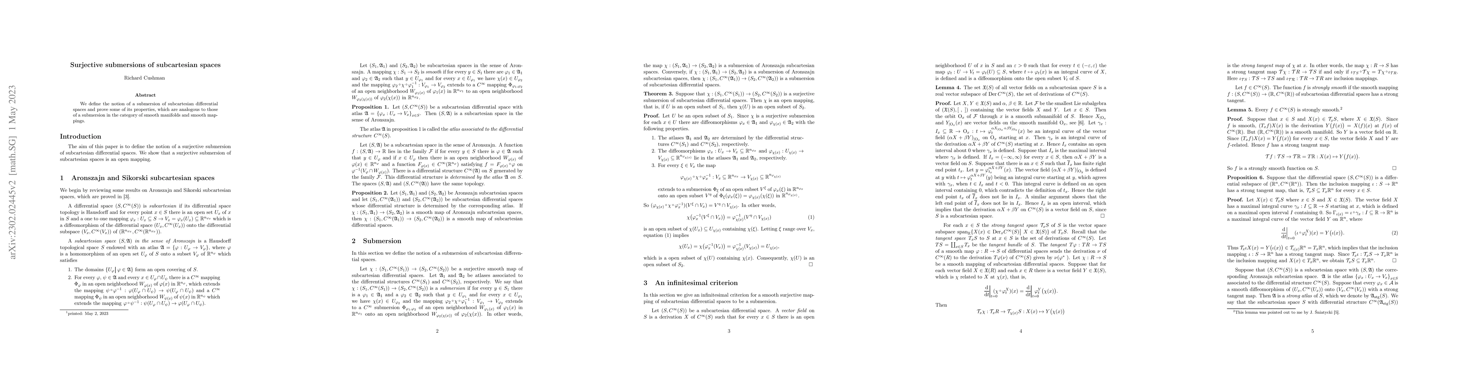 Thumbnail for Surjective submersion of subcartesian spaces