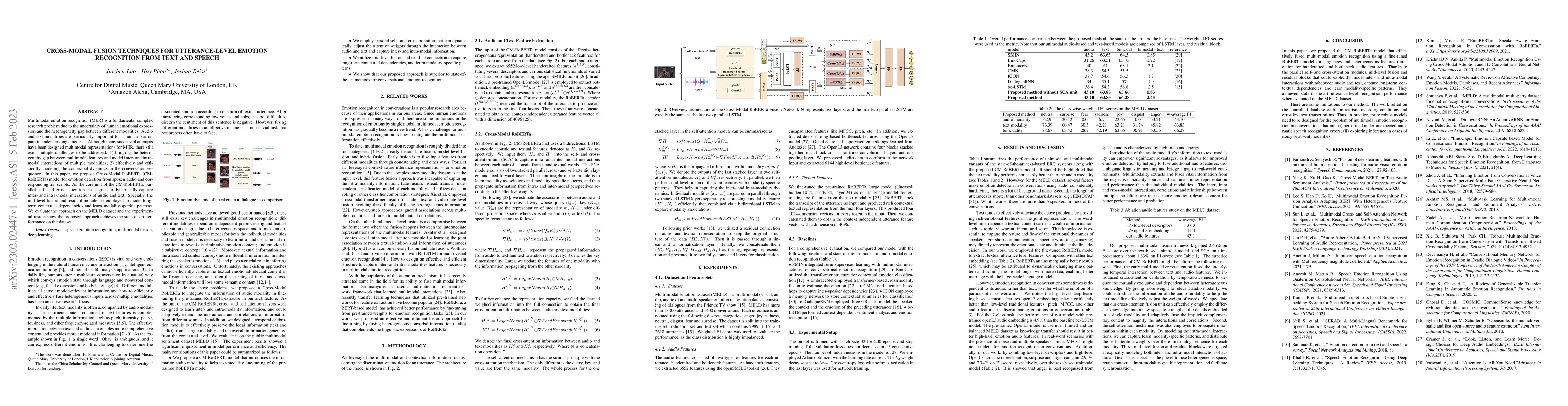 Thumbnail for cross-modal fusion techniques for utterance-level emotion recognition
  from text and speech