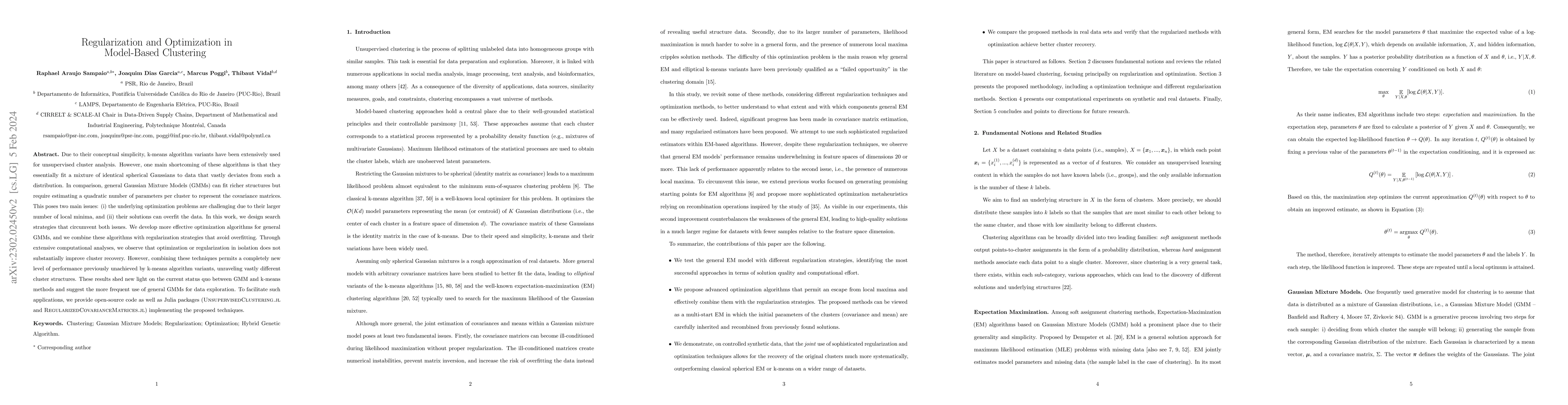 Thumbnail for Regularization and Optimization in Model-Based Clustering