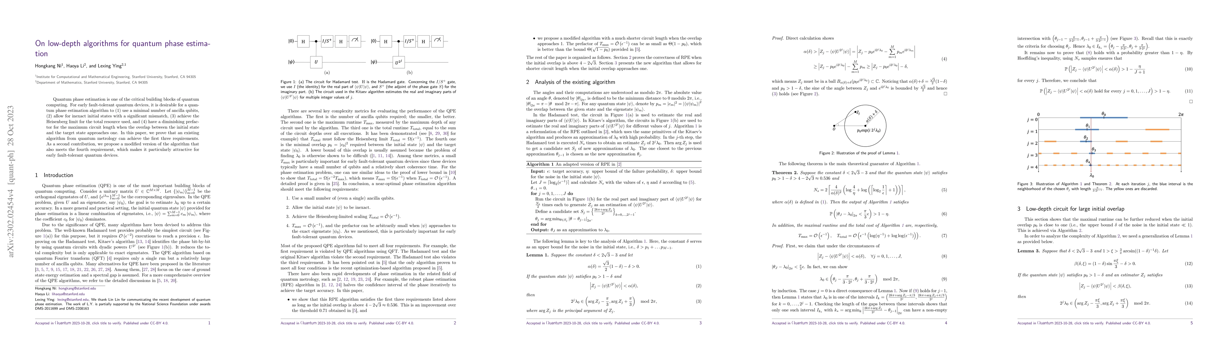 Thumbnail for On low-depth algorithms for quantum phase estimation