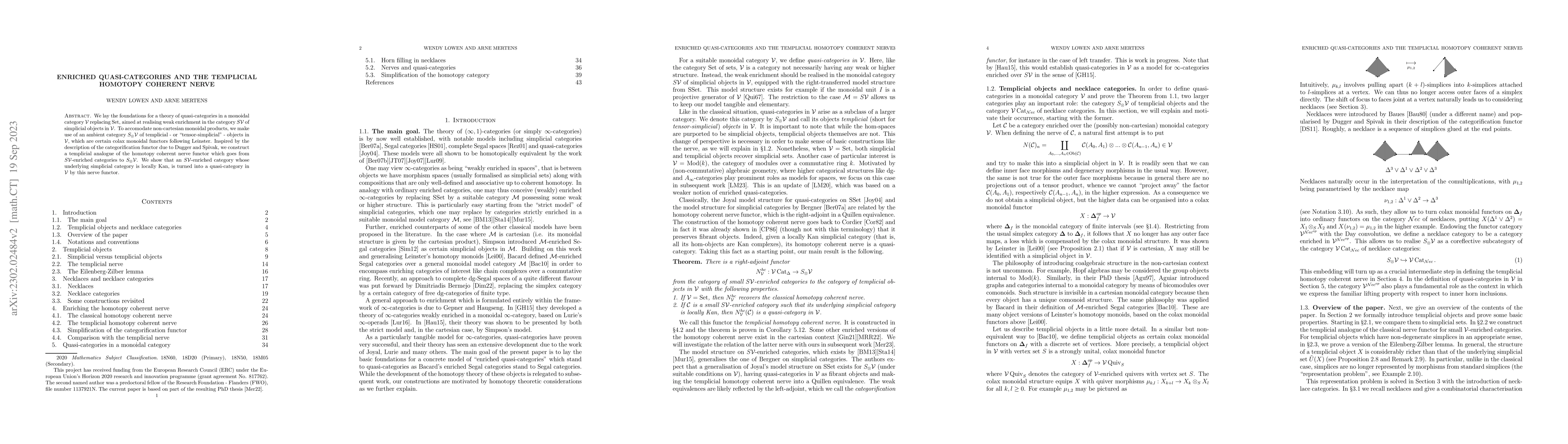 Thumbnail for Enriched quasi-categories and the templicial homotopy coherent nerve
