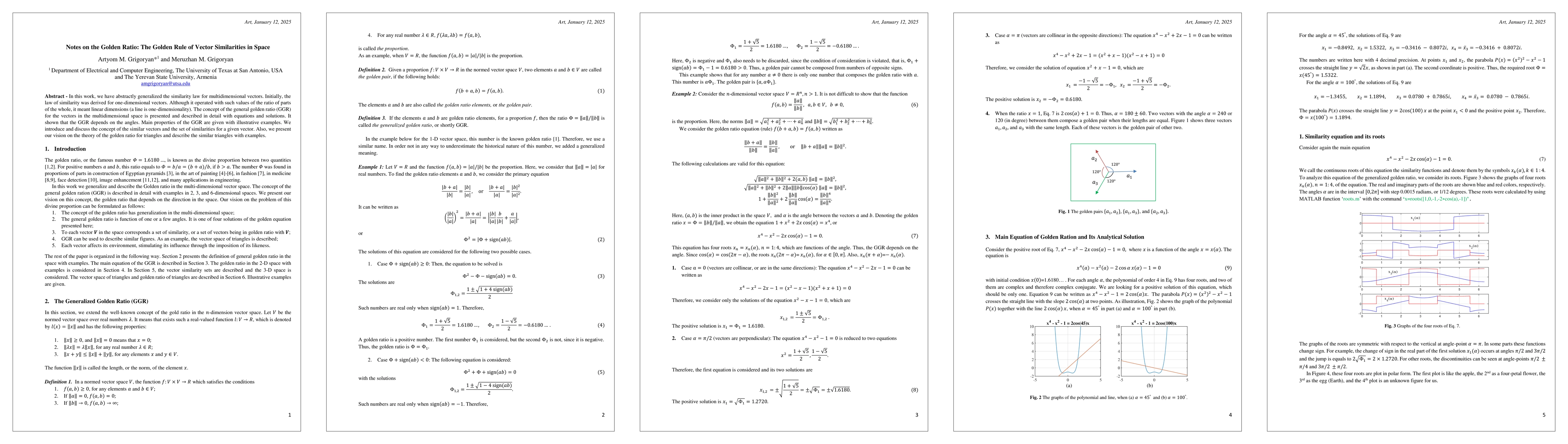 Thumbnail for Notes on the Golden Ratio: The Golden Rule of Vector Similarities in
  Space