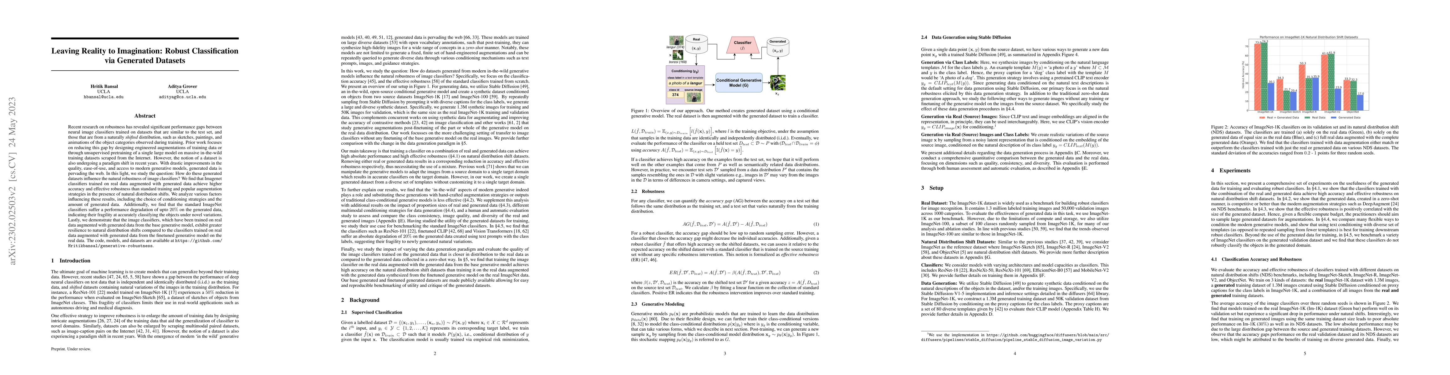 Thumbnail for Leaving Reality to Imagination: Robust Classification via Generated
  Datasets