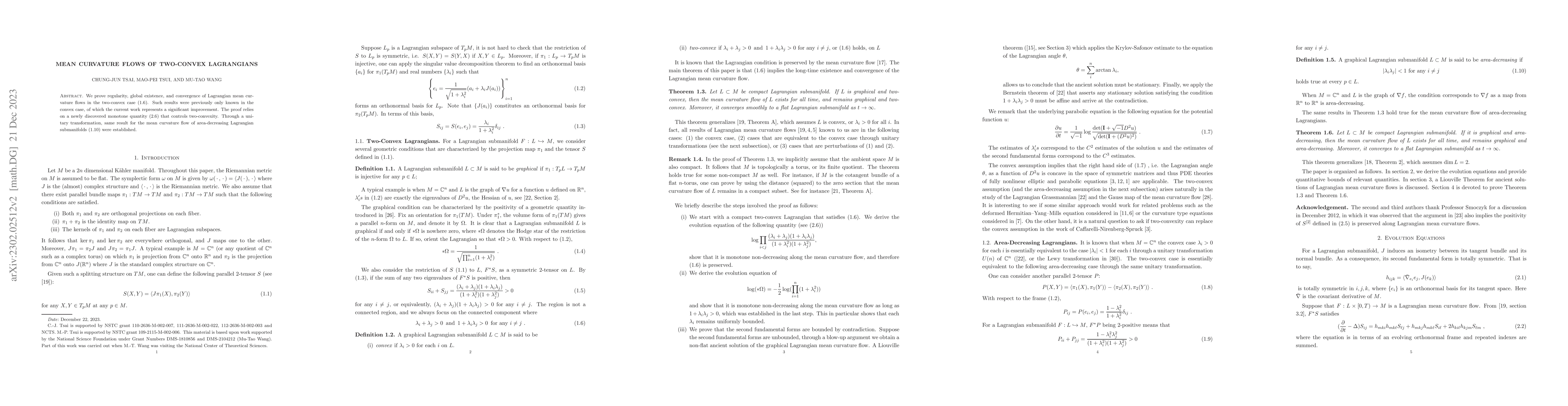 Thumbnail for Mean Curvature Flows of Two-Convex Lagrangians