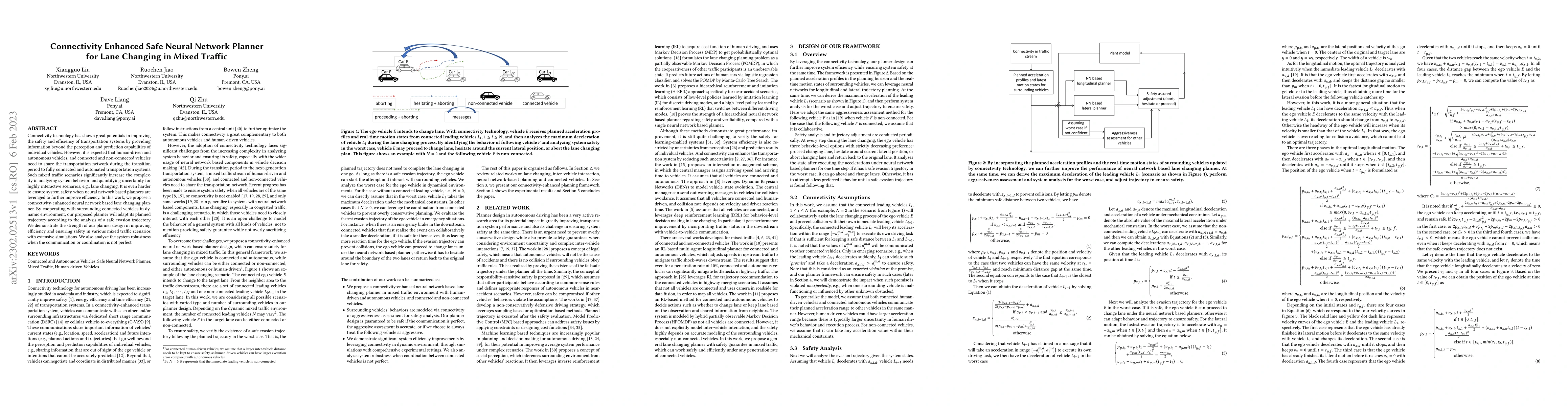 Thumbnail for Connectivity Enhanced Safe Neural Network Planner for Lane Changing in
  Mixed Traffic