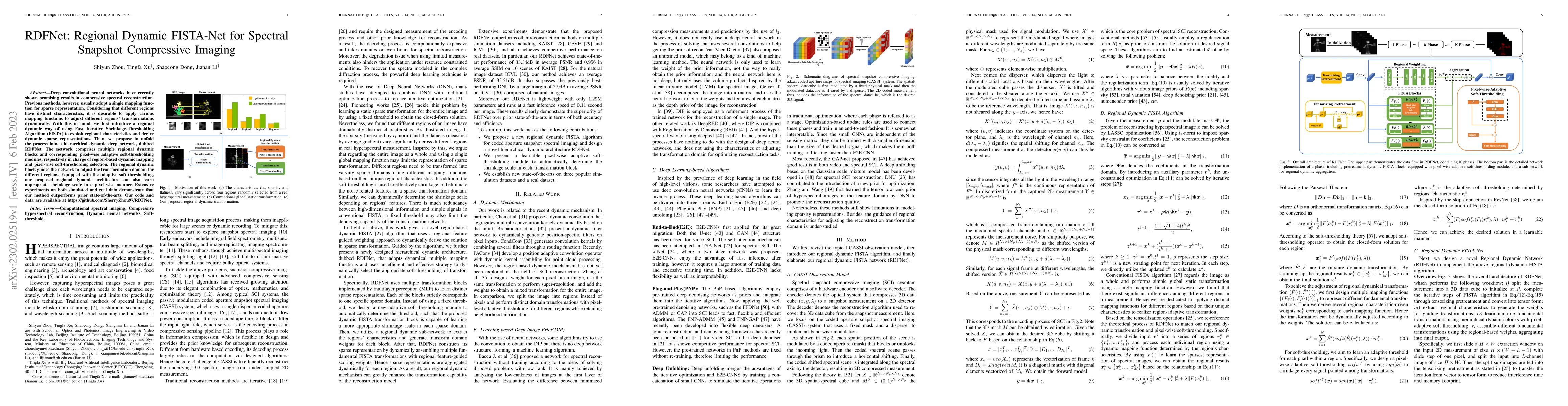 Thumbnail for RDFNet: Regional Dynamic FISTA-Net for Spectral Snapshot Compressive
  Imaging