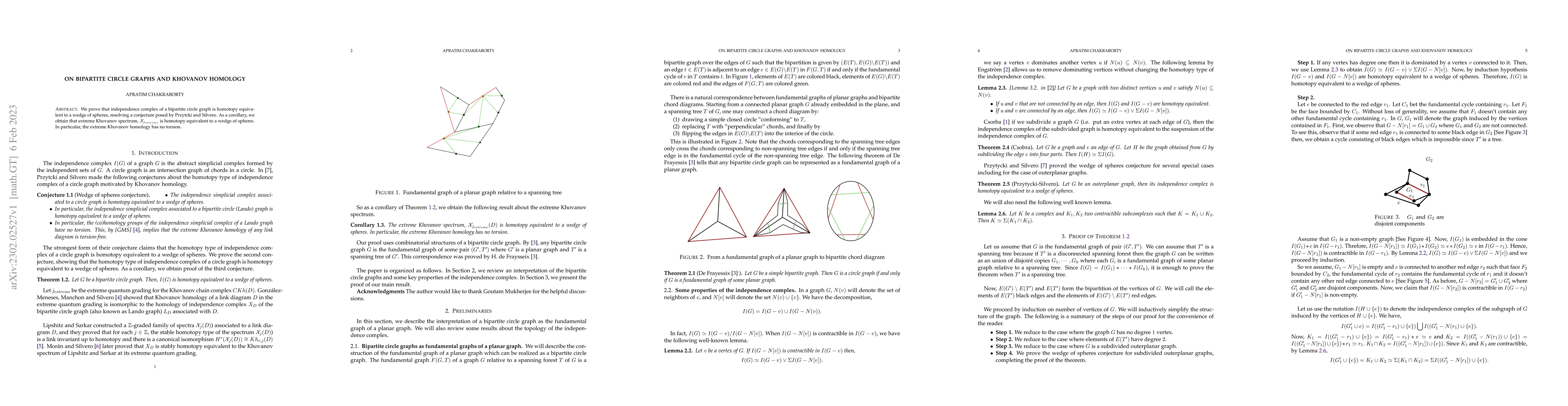Thumbnail for On bipartite circle graphs and Khovanov homology
