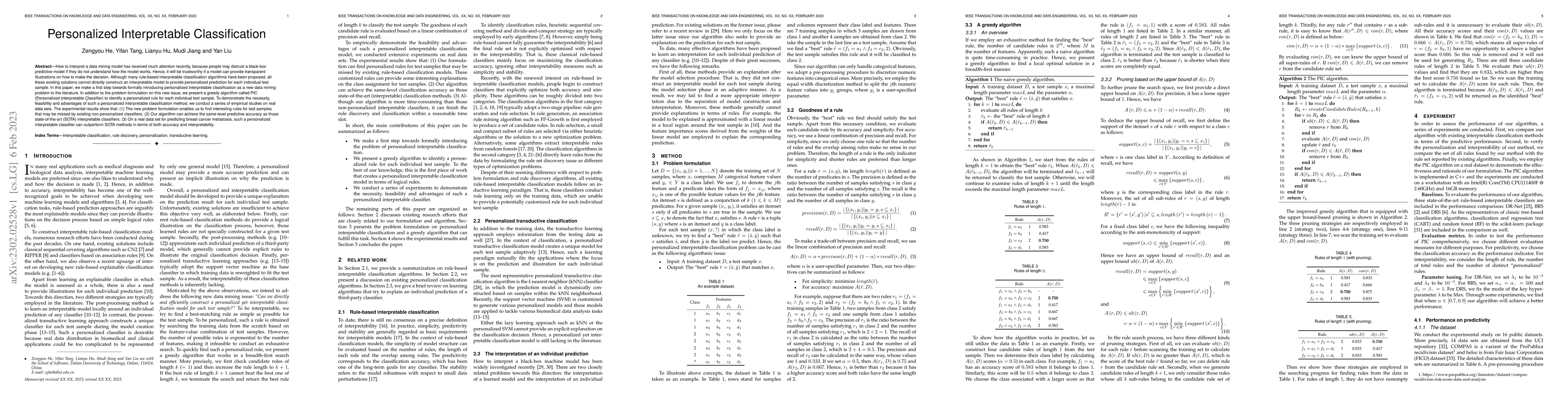 Thumbnail for Personalized Interpretable Classification